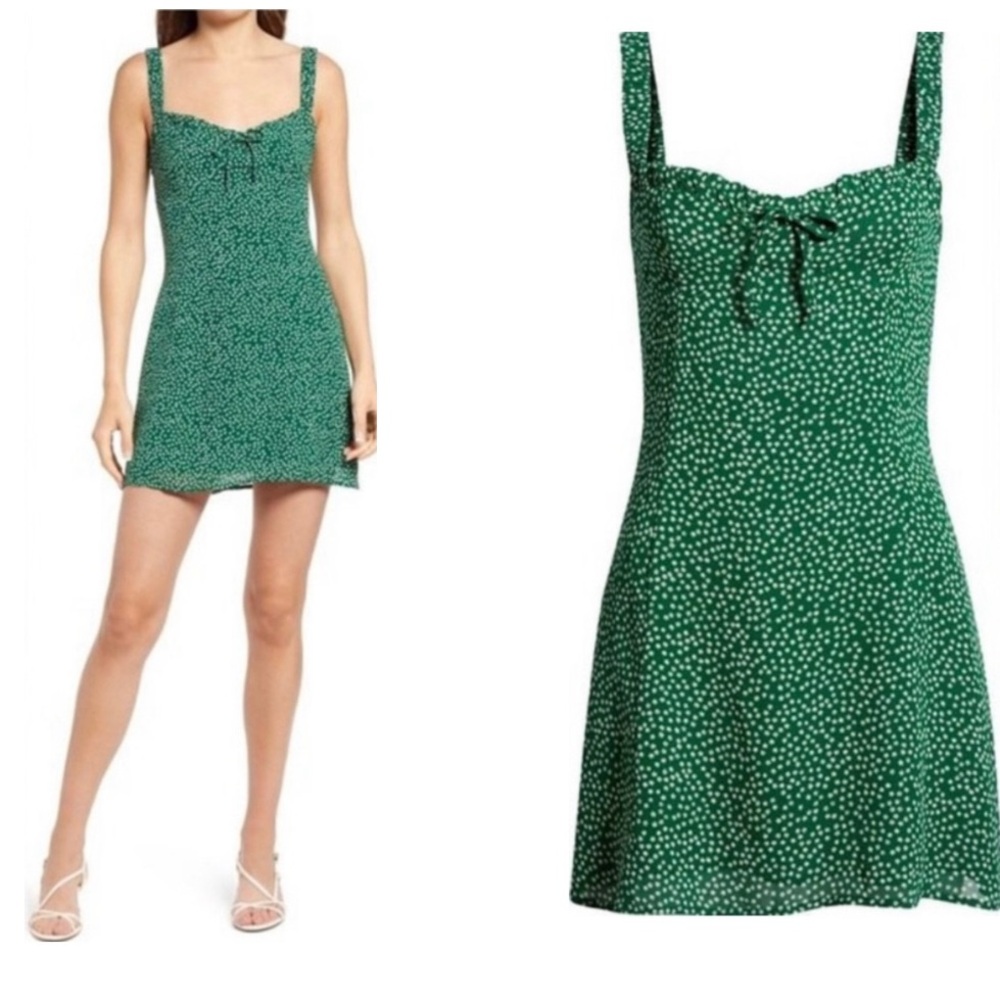 Reformation Jordy Mini Dress Wyoming Green Floral